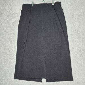 Monroe and Main Skirt Women's Large Black Knee Wide Elastic Waist Stretch Zipper